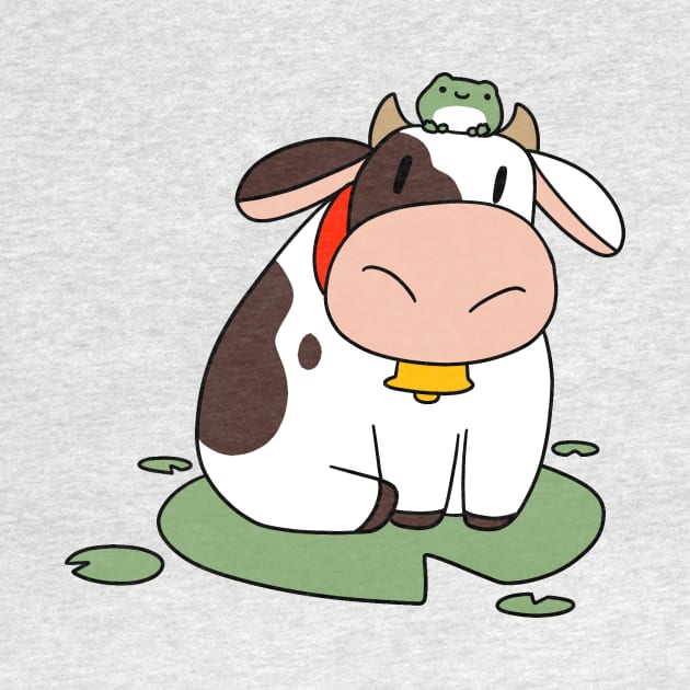 Lilypad Cow and Frog by saradaboru